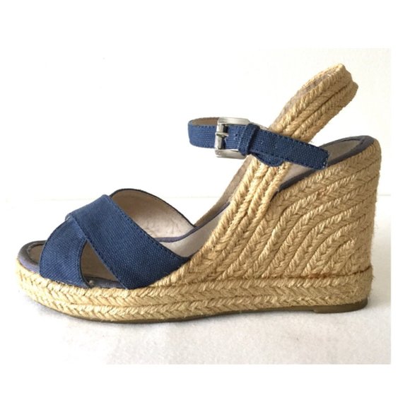 Wedge Espadrille Peep Toe Sandals - Picture 2 of 8